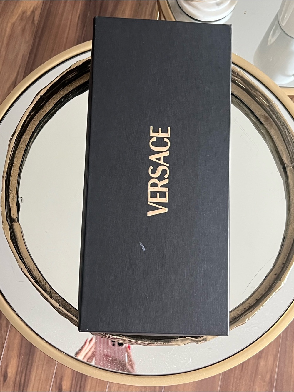 Versace Black Patent Pointed Toe Flats with Gold Medusa Medallion - Picture 12 of 13